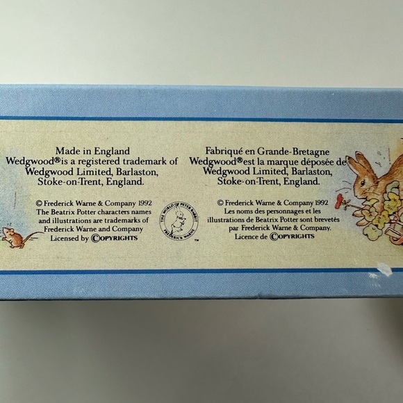 WEDGWOOD Peter Rabbit Child Birthday Cereal Oatmeal Bowl 1996 NEW in Box - Picture 6 of 9